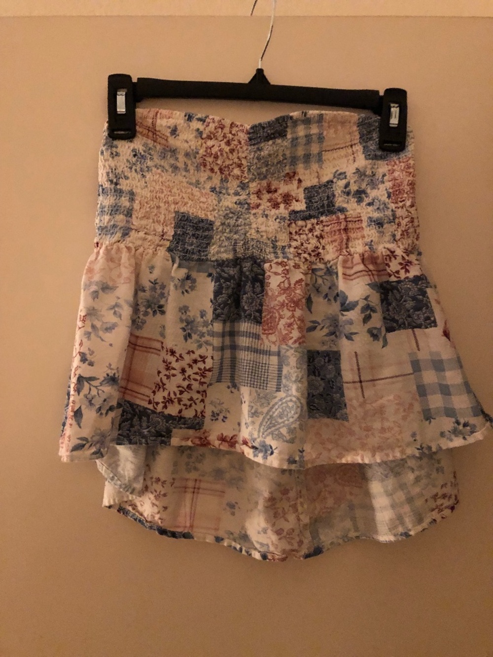American Eagle Women's Floral Patchwork Babydoll Top